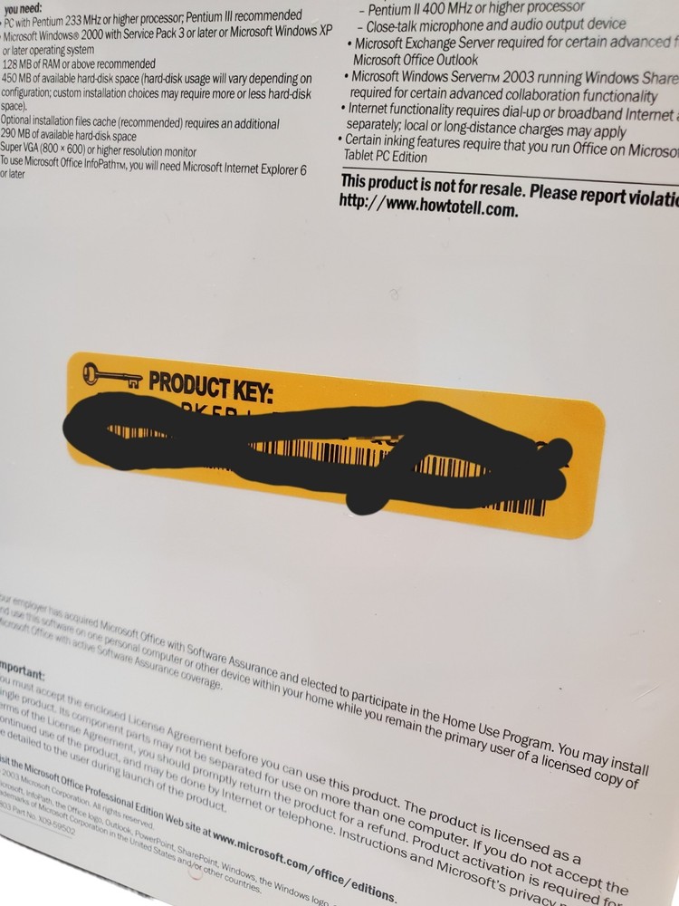 Microsoft Office Professional Edition 2003 Home Use Program with Product Key OEM