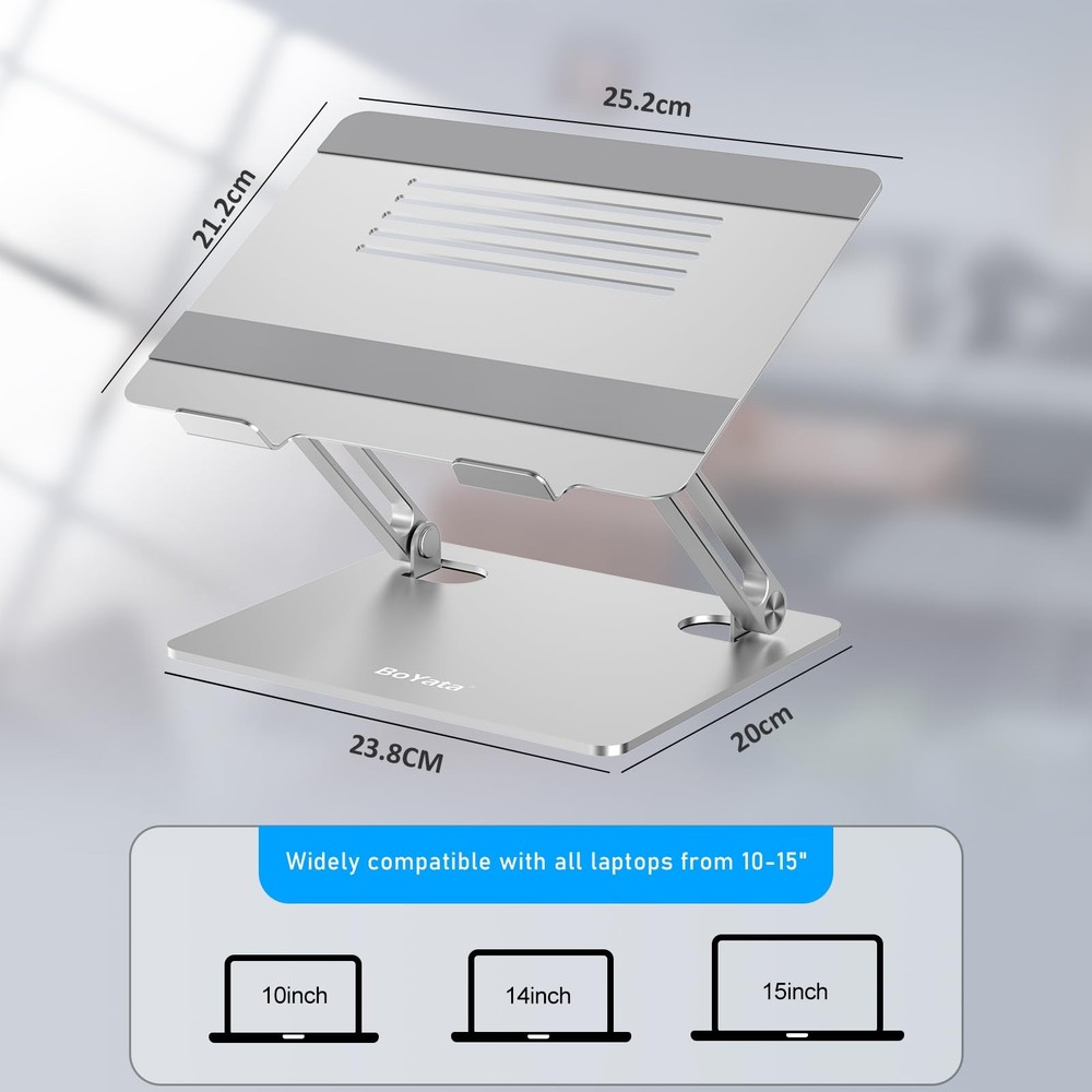 Laptop Stand Adjustable Laptop Riser with Slide-Proof Silicone and Protective