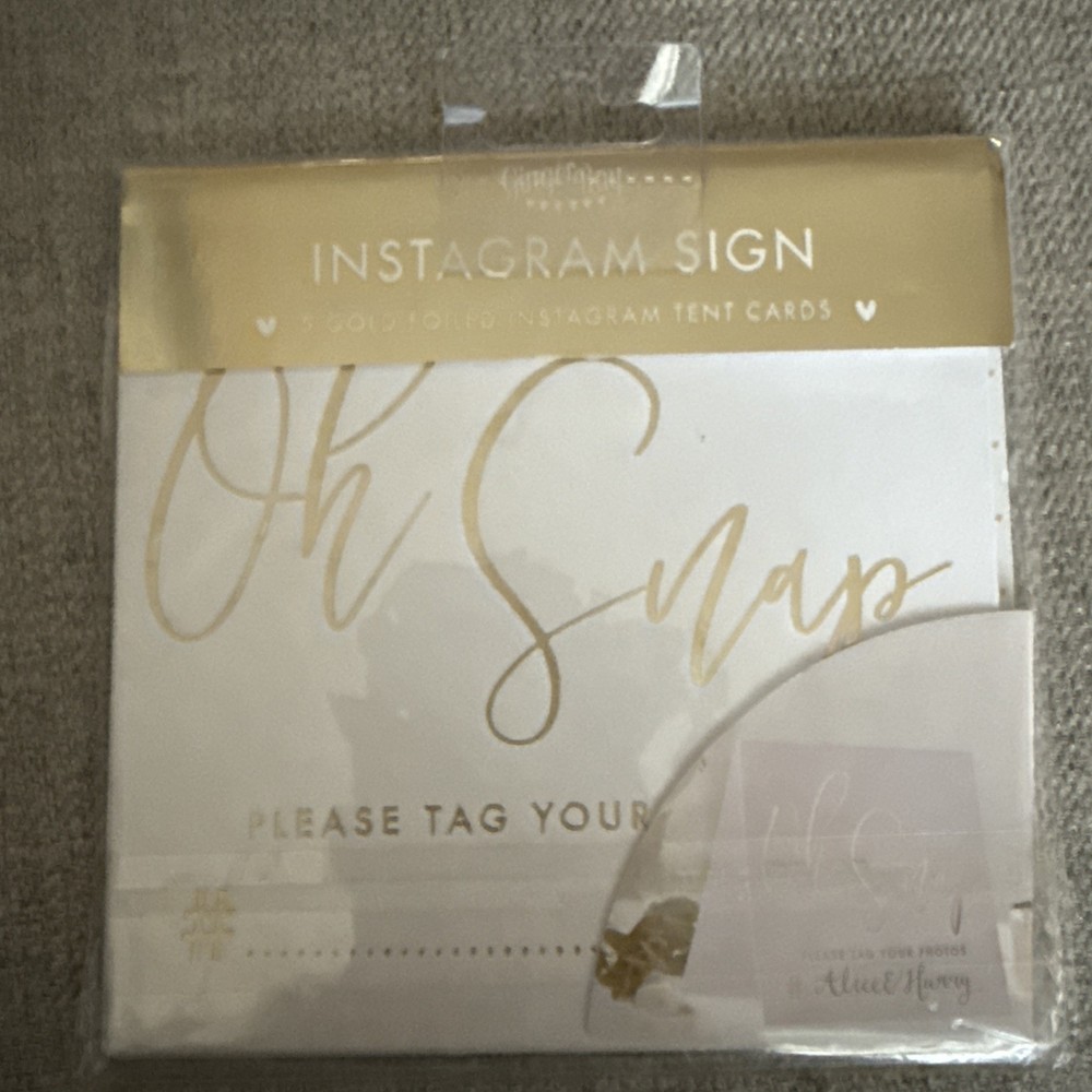 Wedding Hashtag Gold Instagram Cards