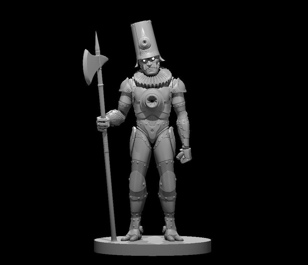 Clockwork Watchman Guard NPC Fighter Robot 28mm Scale DND D&D Tabletop Mini