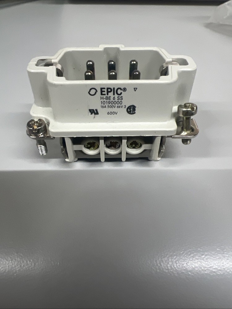 lapp usa 10190000 h-be 6 ss rectangular connecter plug insert