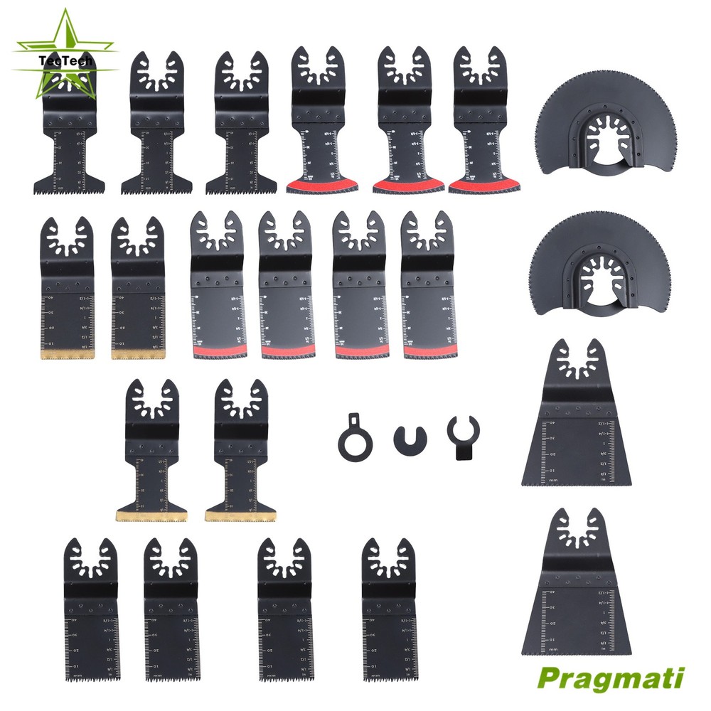 Upgarded 25Pcs Multi Tool Blades Set Includes 5 Types Saw Blades Black