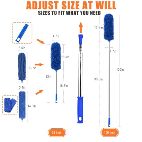 Professional Microfiber Feather Dusters for Cleaning, 6PCS 6 PCS Blue