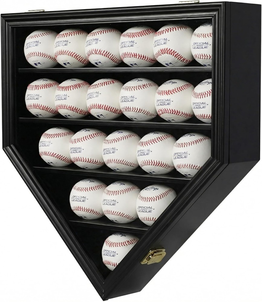 Baseball Display Case Baseball Holders for Balls Display with 21 Slots Wall Disp