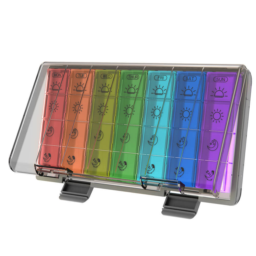 Large Weekly Pill Organizer Moisture-Proof 4 Times a Day 7 day Medicine Storage