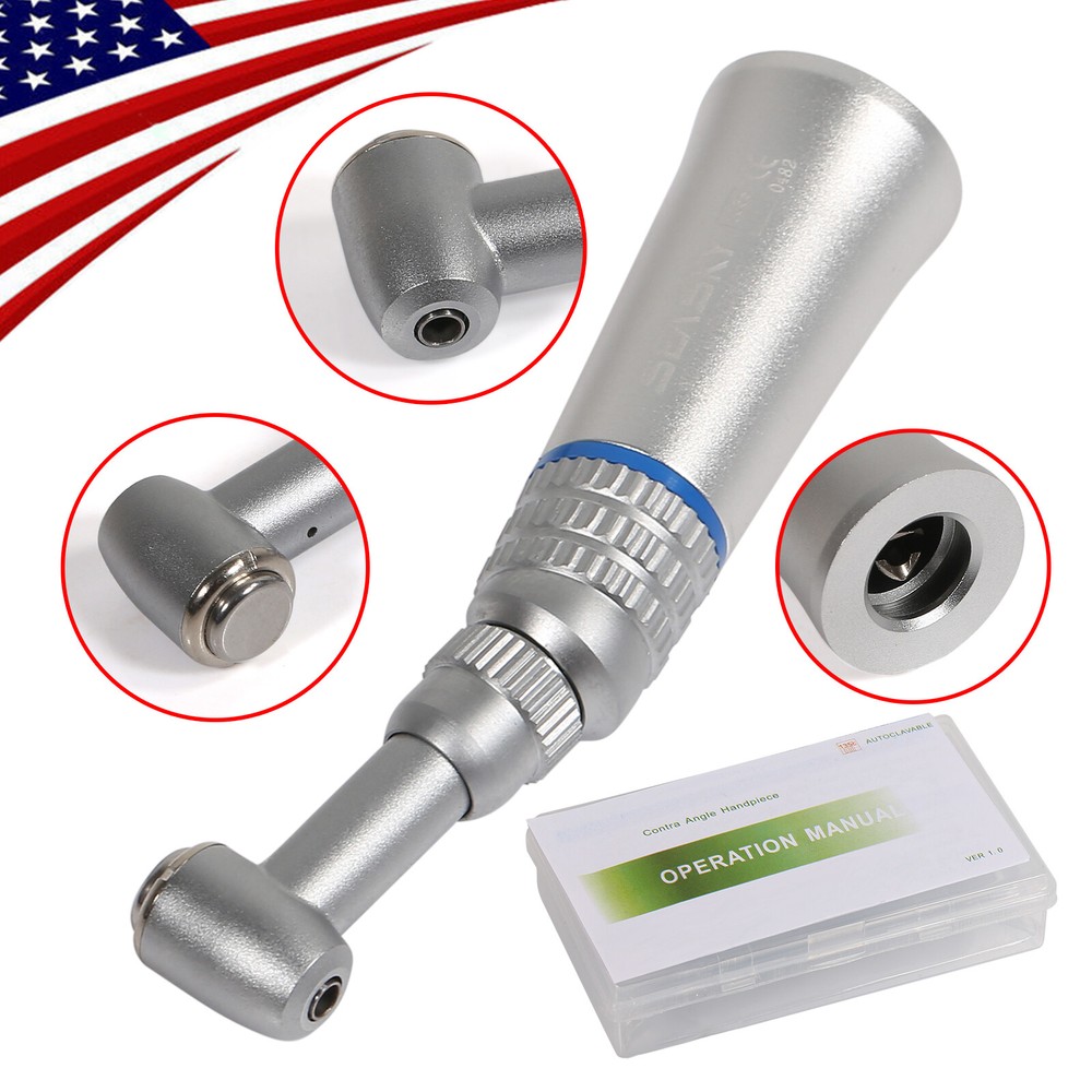 10 Dental Contra Angle Low push button Handpiece Dentist Fit E TYPE Motor AAA