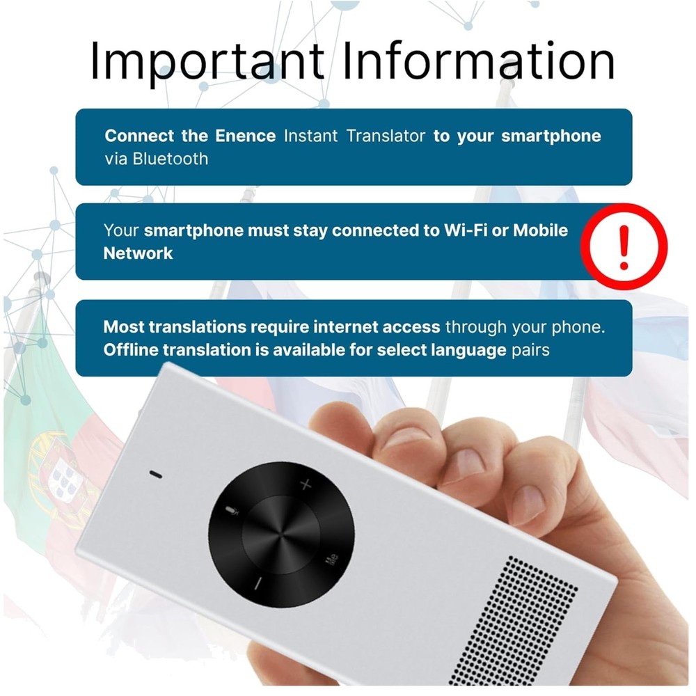 Instant Translator Device, 60+ Languages Supported, Portable