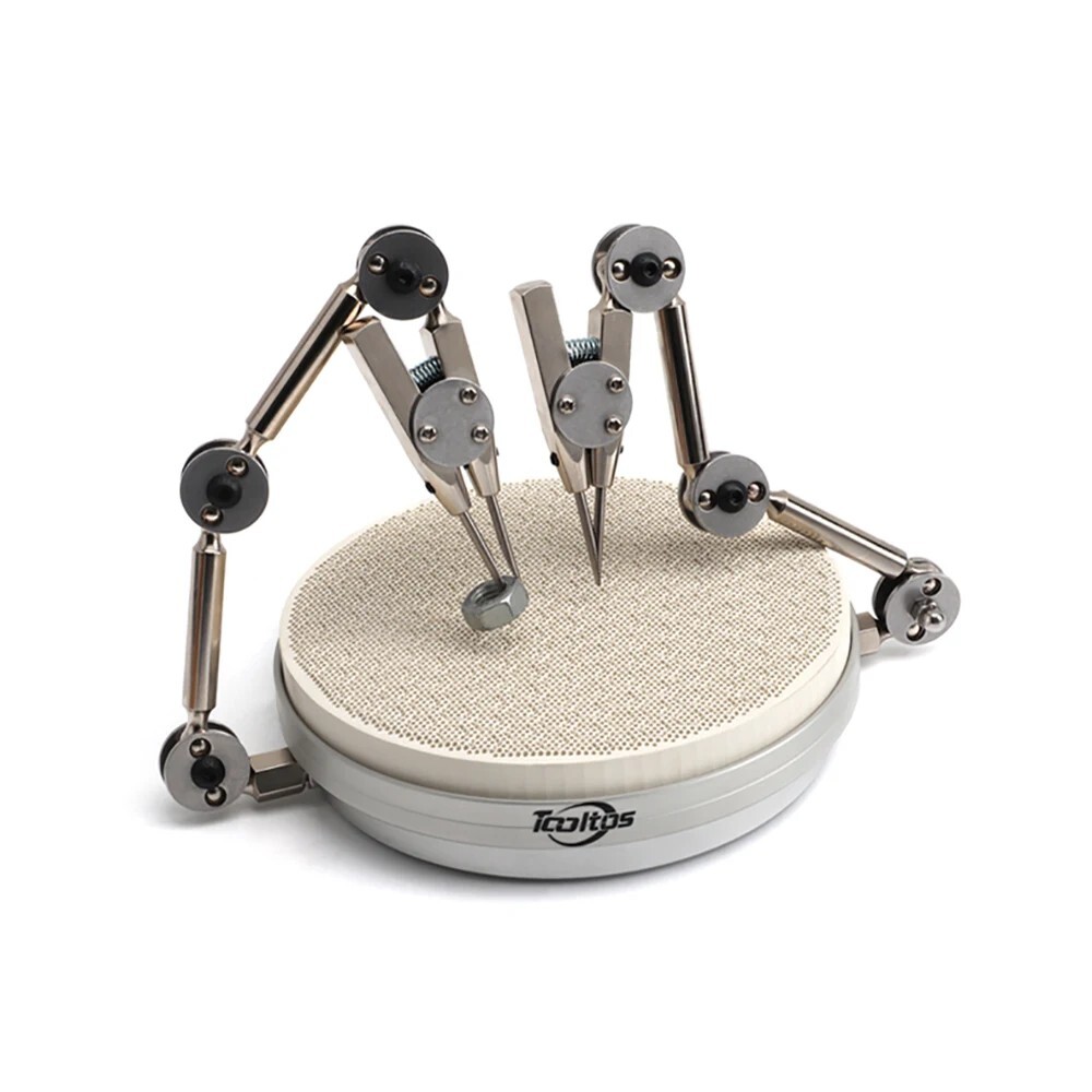 Universal Rotating Honeycomb Welding Table Adjustable 2 Arm Clamp Rotatable Base