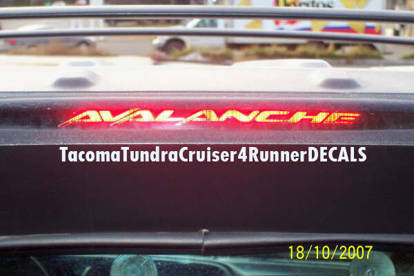 FITS Chevy Avalanche 3rd Brake Light Decal 2004 2005 2006