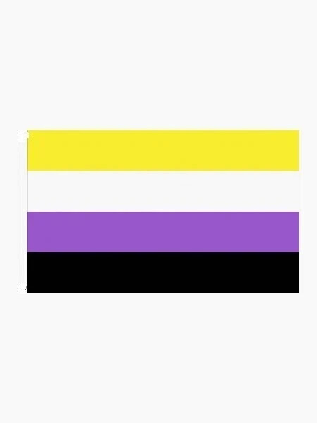 9" x 6" (23 x 15cm) Non Binary Pride Sleeved Polyester Small Hand Waving Flag