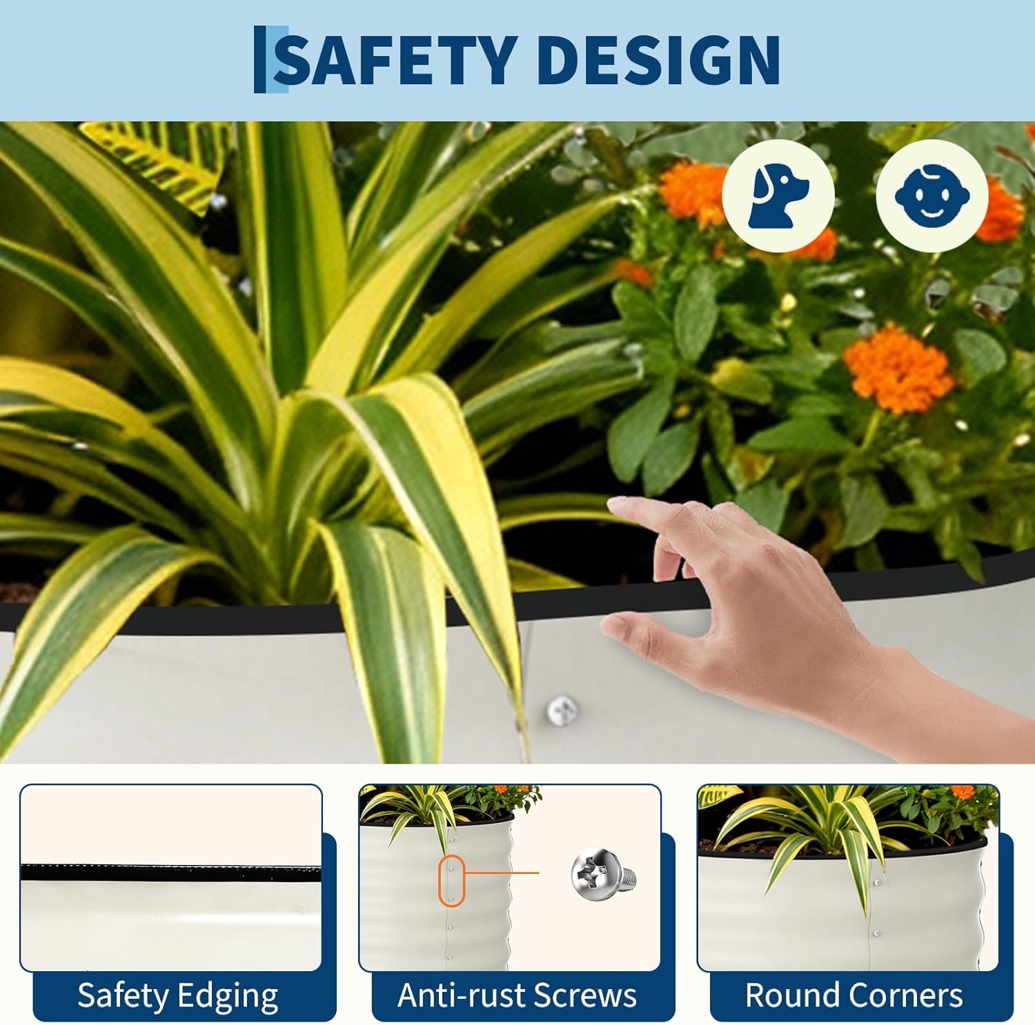 Galvanized Raised Garden Bed Outdoor, 10x4x1.5 ft Metal Planter Box for Flowers