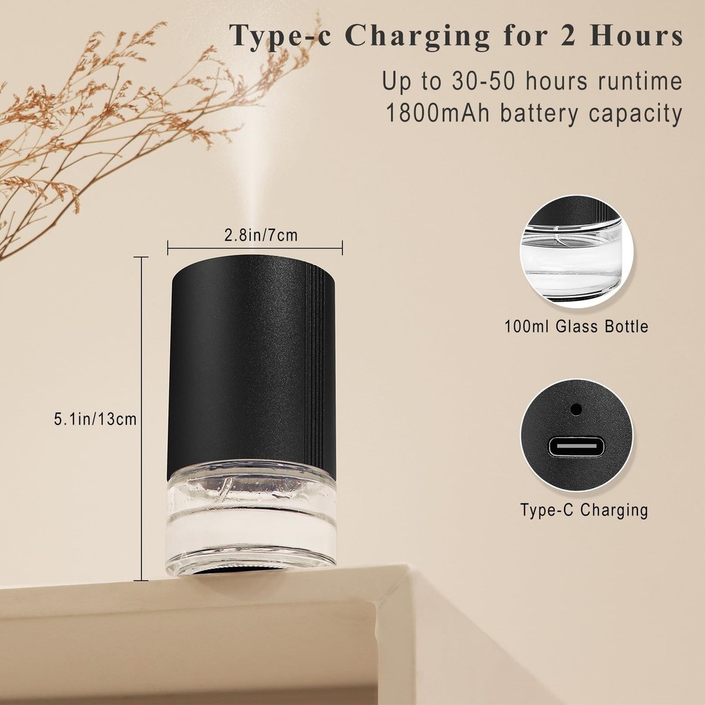 Essential Oil Diffuser, Waterless Scent Diffusers for Home, 100ml Capacity At...