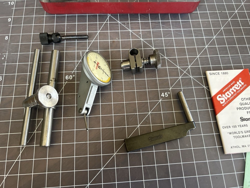 Starrett Dial Test Indicator 709 ACZ w/ Attachments Kit, Papers, Case and Box