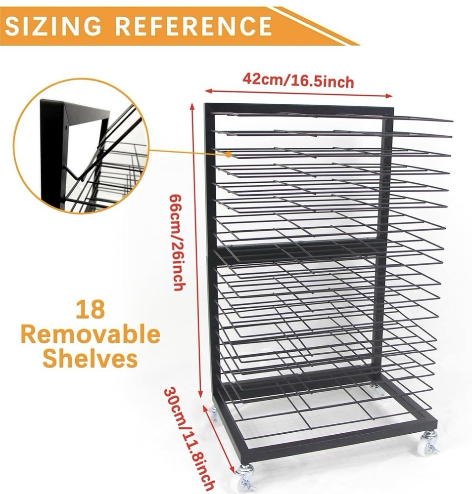 Art Drying Rack for Classrooms/Studios Mobil Black - A0107