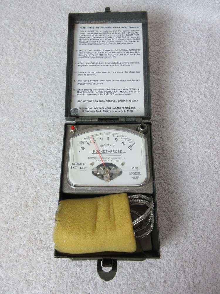 Pyrometer Pocket Probe, Electronic Development Laboratories Inc - Centigrade