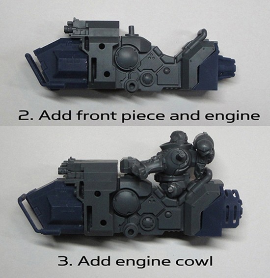 Grav jet bike conversion kit - compatible w 40k Outrider Primaris