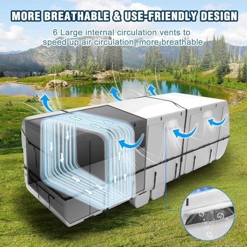 Oxford RV Cover,27-30 Ft Travel Trailer 420D Fits 27-30 ft Grey - Oxford Cloth