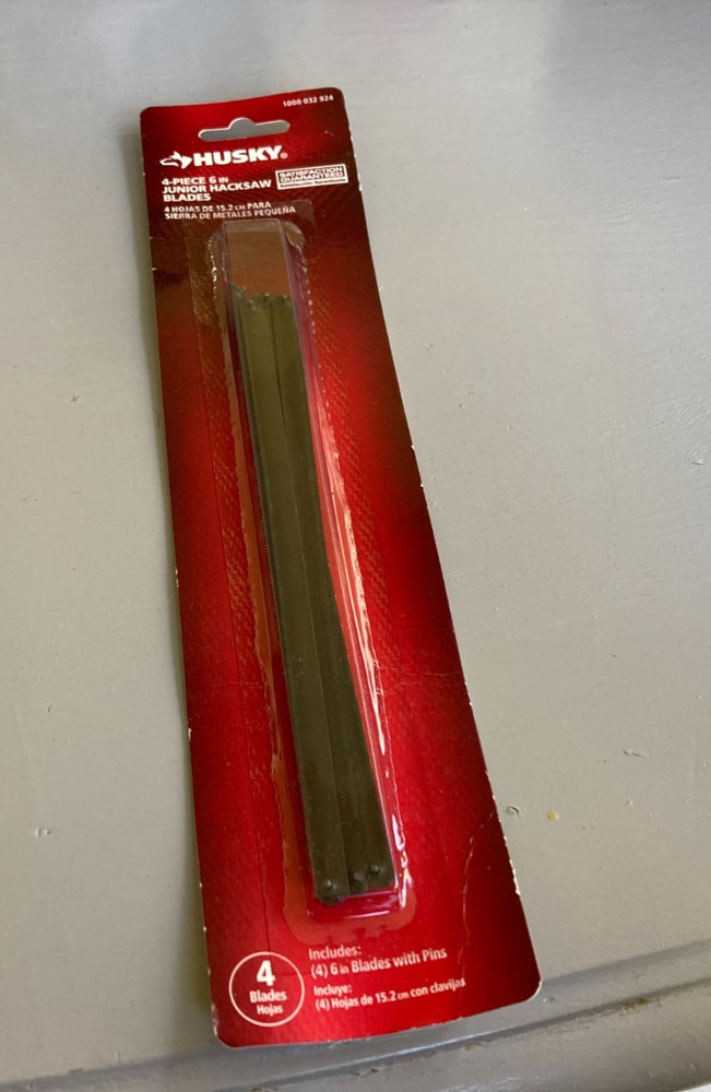 Husky Junior Hacksaw Replacement Blades 6" NEW SEALED 4PC