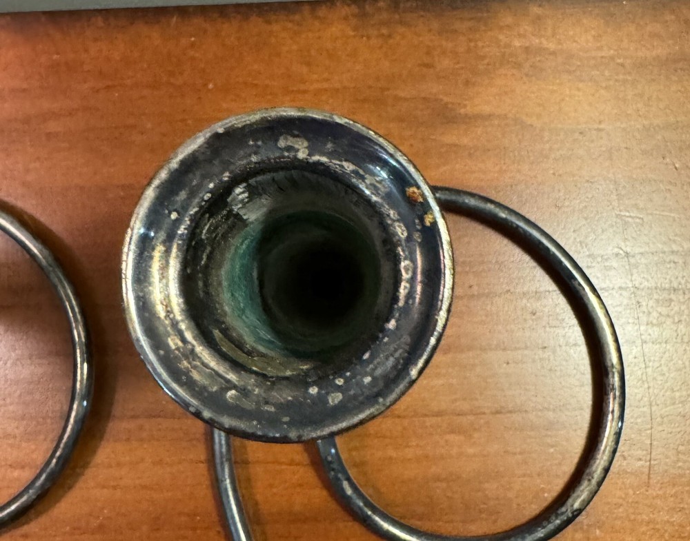 Gunter Kupetz WMF Germany Silver plate Candle Holders Sticks pair set 1950’s MCM