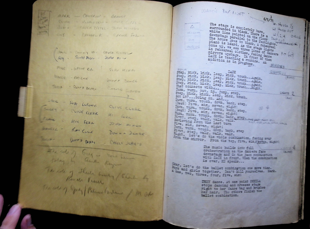 MUSEUM PIECE: Original A Chorus Line Stage Manager Script (Annotated)