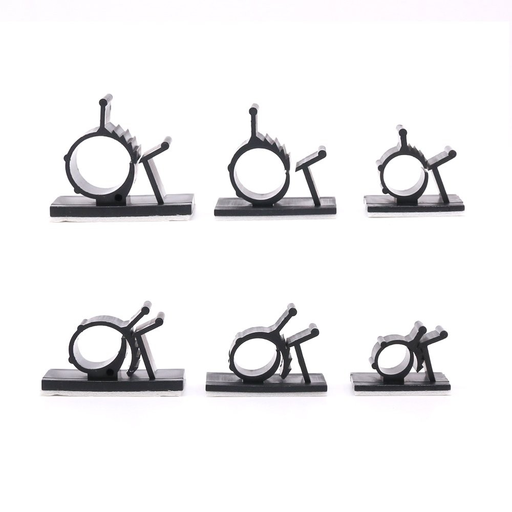 100Pcs 3 Sizes Adjustable Multipurpose Self-Adhesive Cable Clips Wire Clamps ...