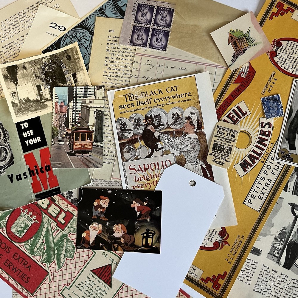 Journal Scrapbook Ephemera Lot 5x7" Pack Includes 40% Authentic Vintage 50+ Pc