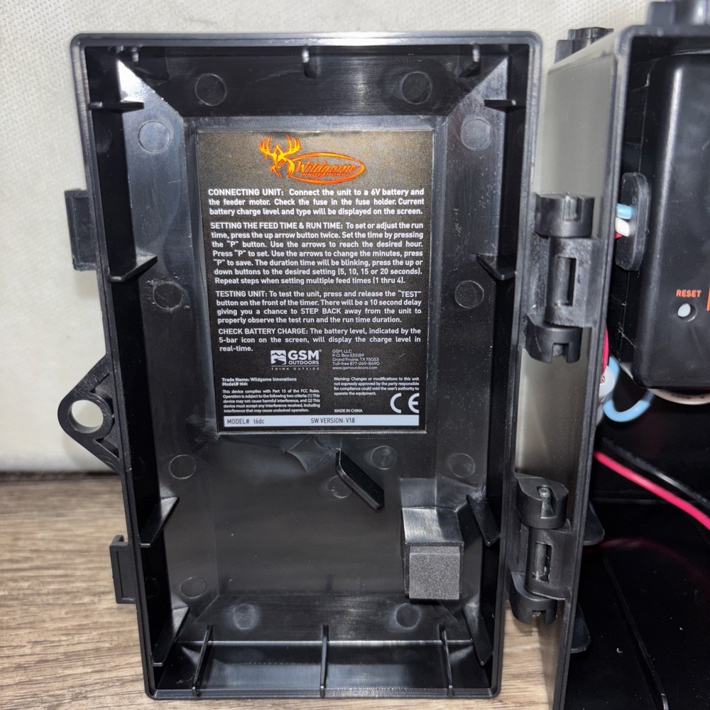 Wildgame Innovations 6V Game Feeder Kit Digital Power Control Unit Black