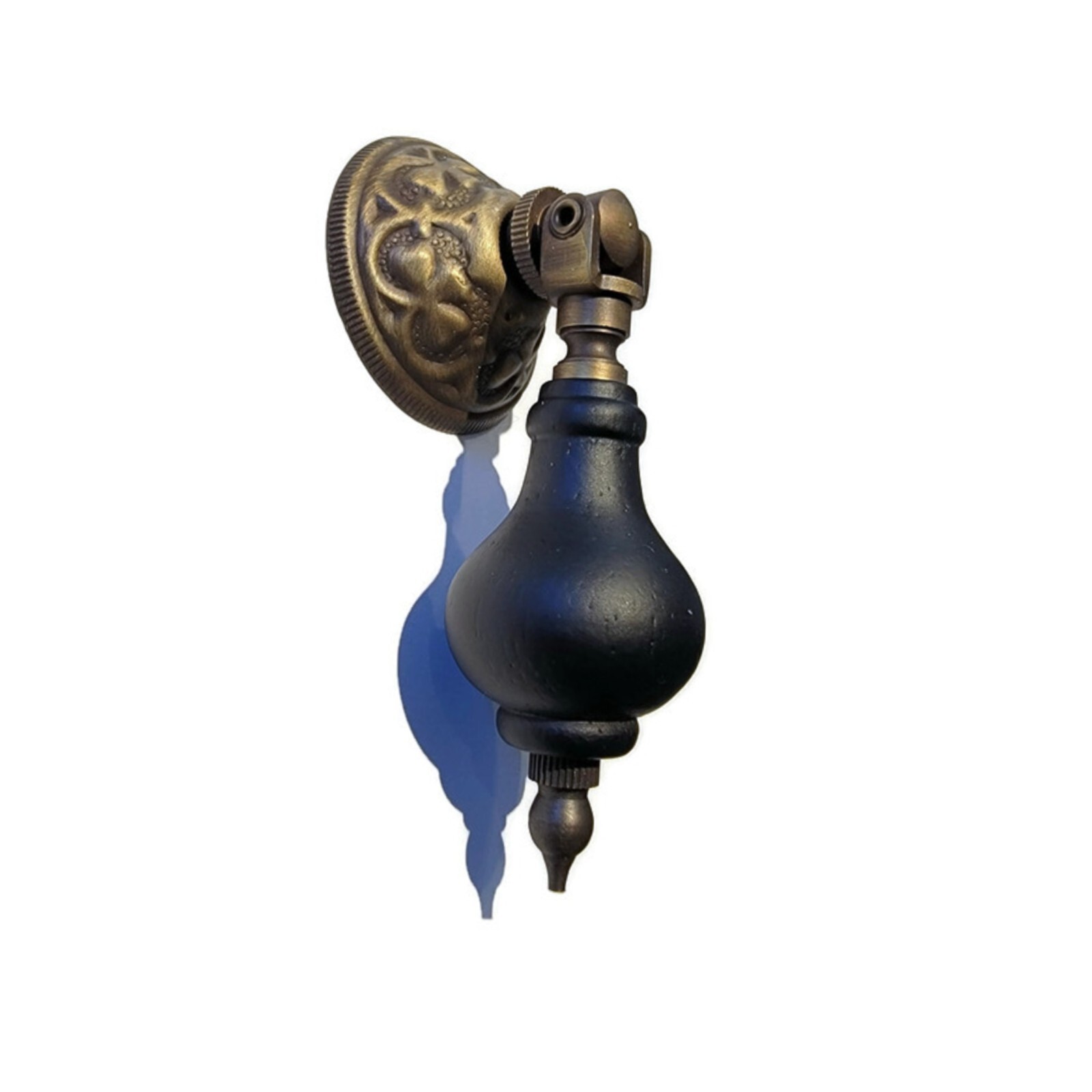 Drawer Pull - ​Eastlake Victorian Style Antiqued Brass with Black knob