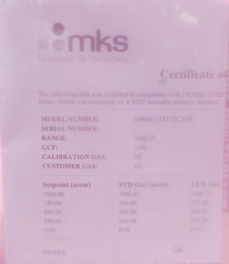 MKS Instruments 649B01312T13C2VR Pressure Controller Type 649 New Surplus