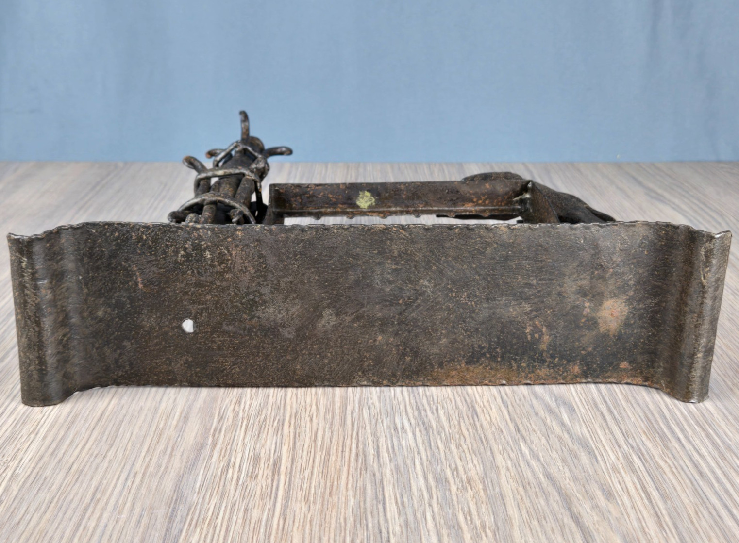 Antique gothic wrought iron dragon/serpent picture frame, hand forged