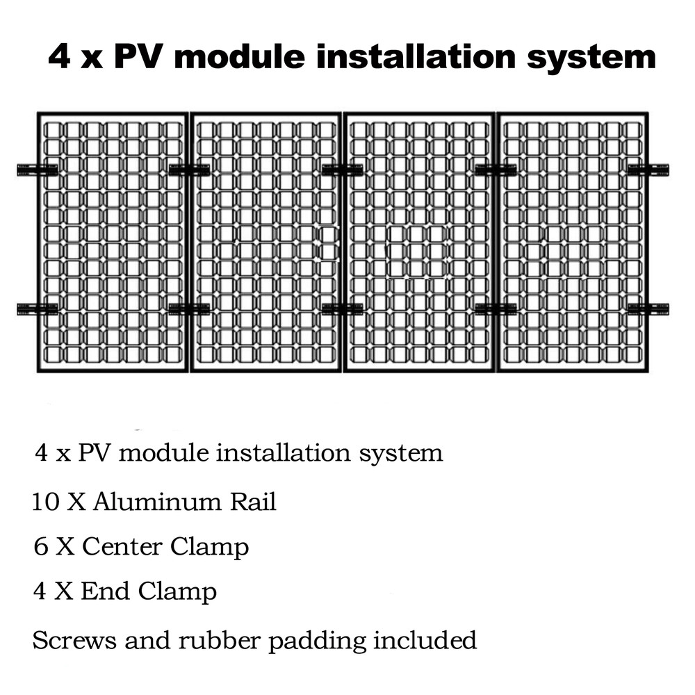 Roof Adjustable Solar Panel Mounting Brackets Kit System for 4PCS Solar Panels