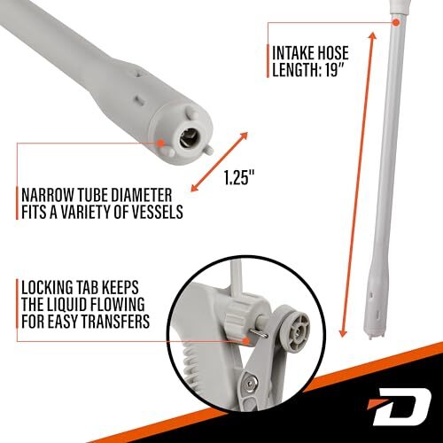 DeWay Battery-Powered Stick Fuel Transfer Pump with Hand Trigger Nozzle