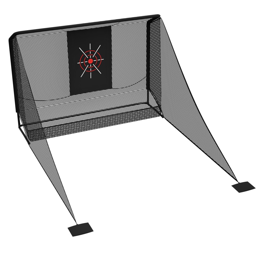 Golf Practice Net 10x7ft, Auto Ball Return Enclosure with Side Barriers Black