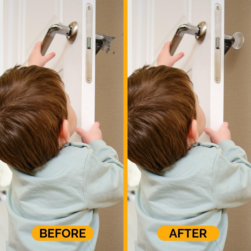 Door Wall Bumper Protector - Self Adhesive Stopping Shield Prevents Damage & ...