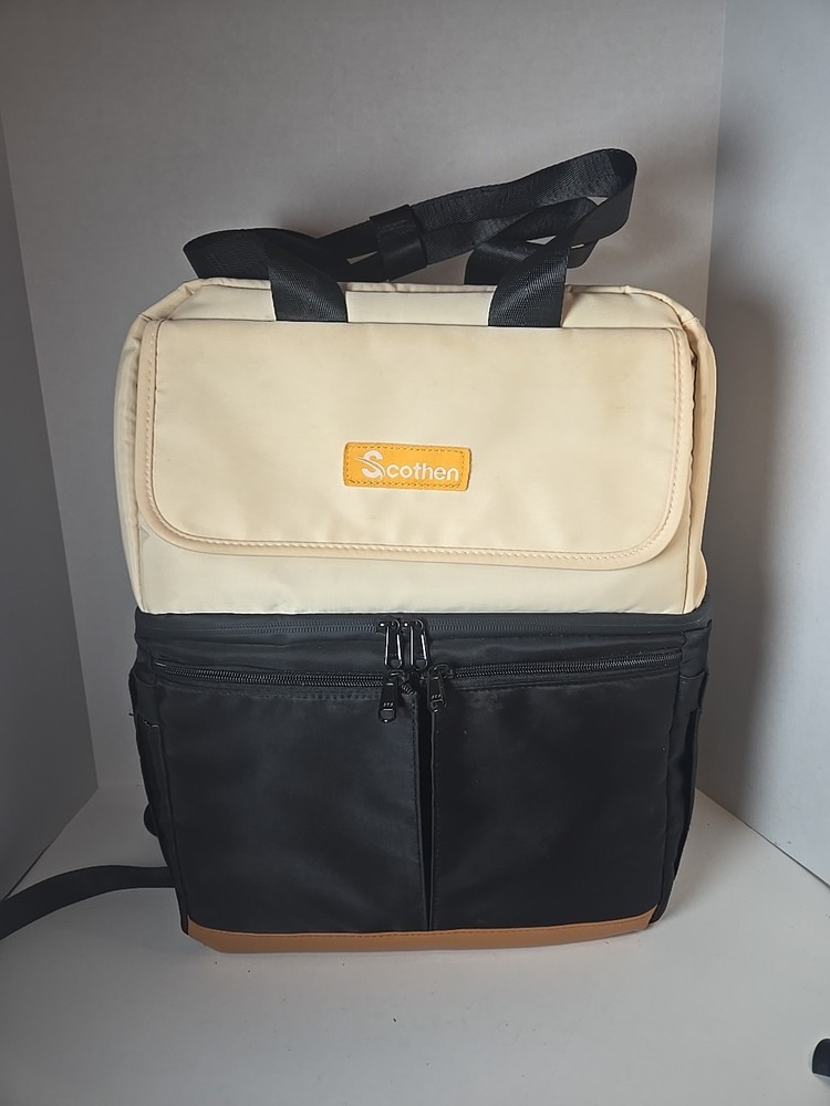 Scothen Insulated Cooler Backpack Excellent Condition Beige/black 2 Compartment