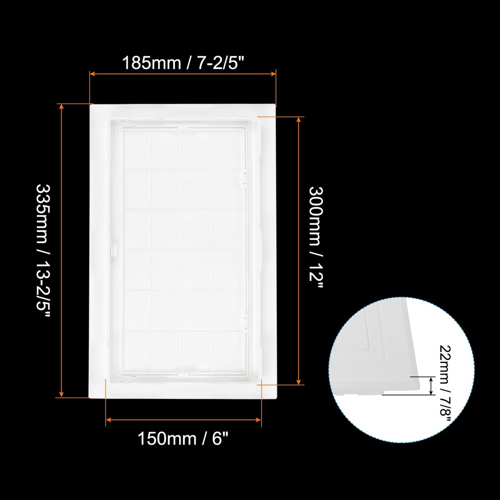 12x6 Inch(295x145mm) Removable Hinged Access Panel, Access Doors, White
