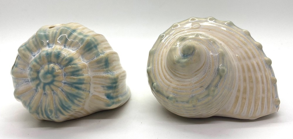 Shells Salt & Pepper Shakers, Shoreline Collection Stoneware