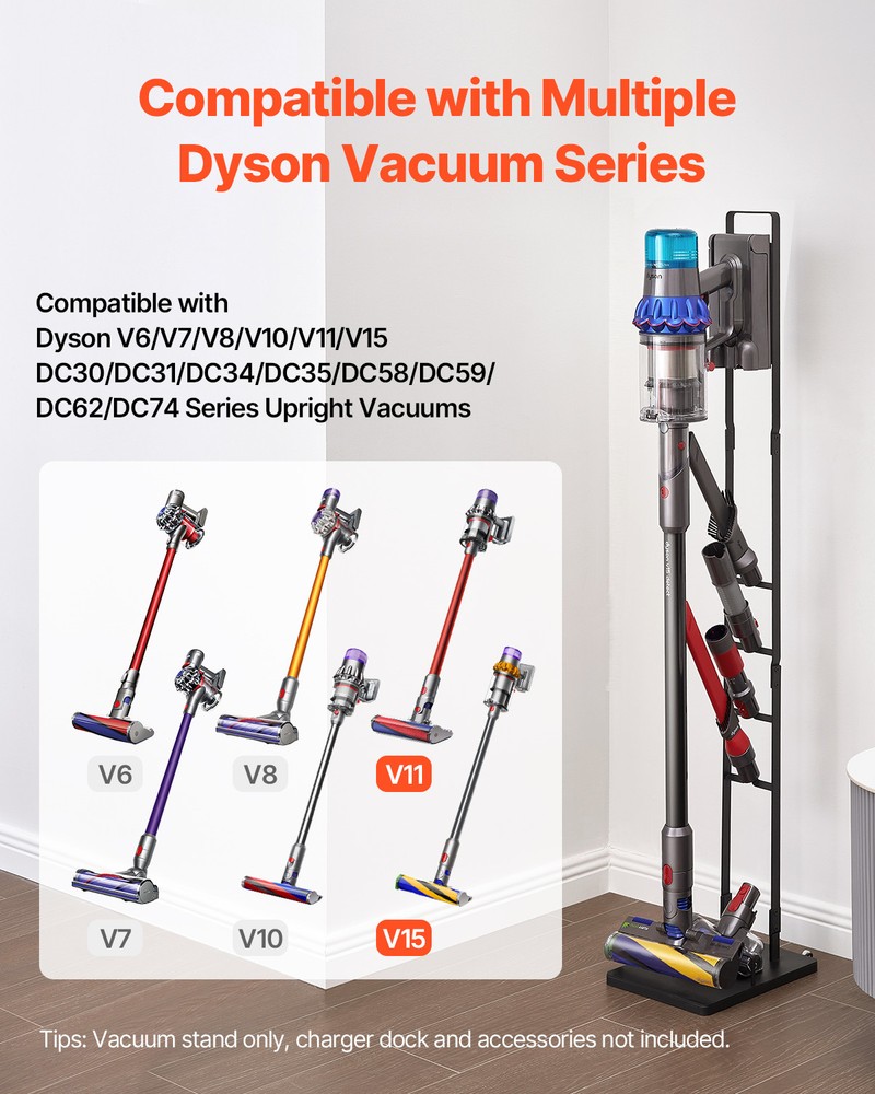 VEVOR Vacuum Stand for Dyson Multi-Models Stable Storage Bracket Holder Wheels