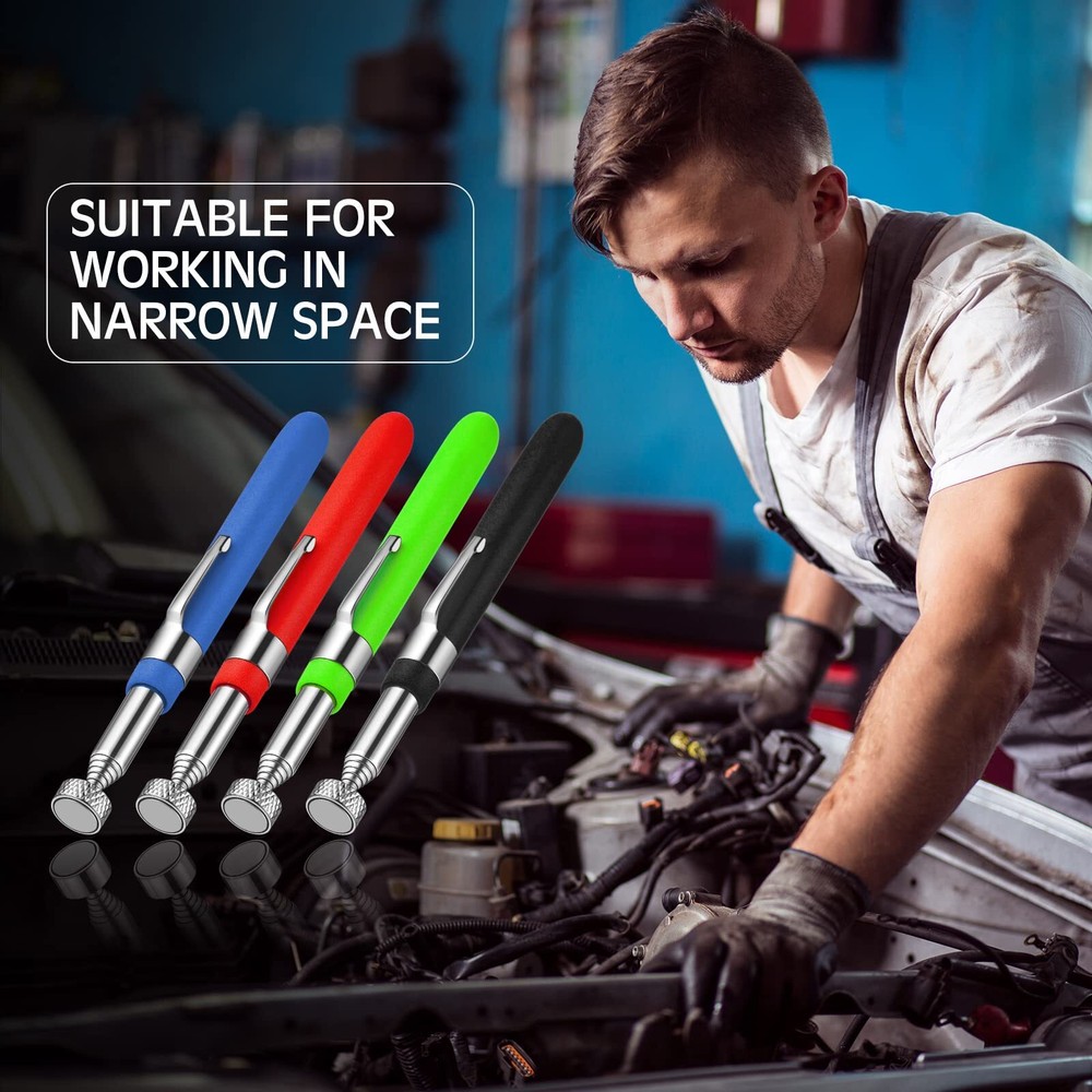 4 Pack 8Lbs Telescoping Magnetic Pickup Tool Extendable Stick Rods for Men