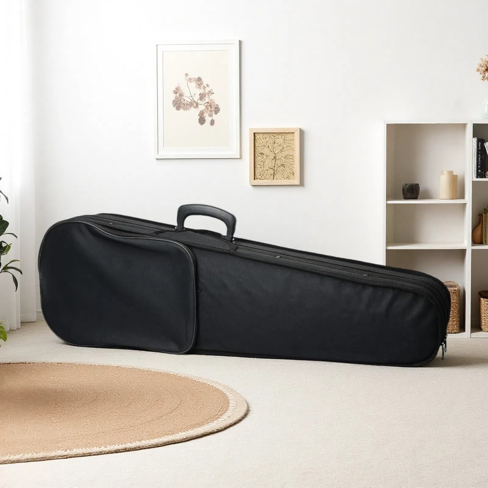 Black Violin Case - 4/4, Beige Interior, Triangle & Durable Cloth Fluff
