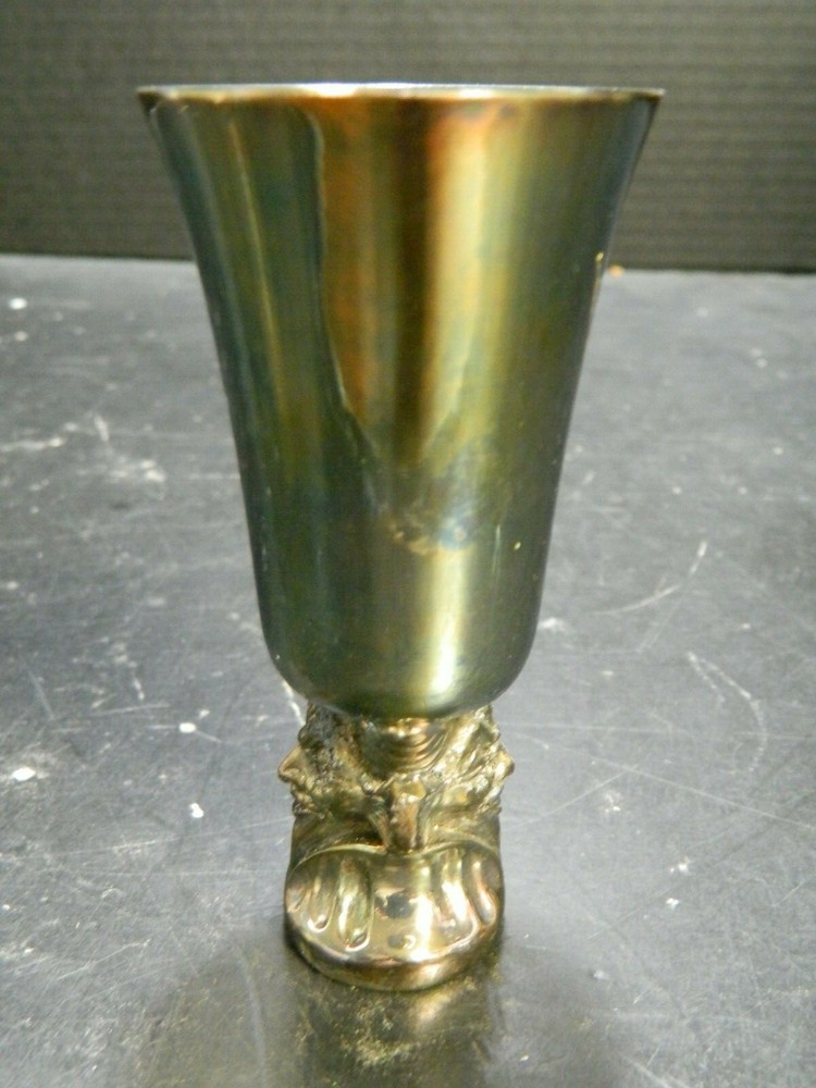 Vintage Etched Reed & Barton Silver Plate Winking Devil Jigger/Shot Glass 259 EX