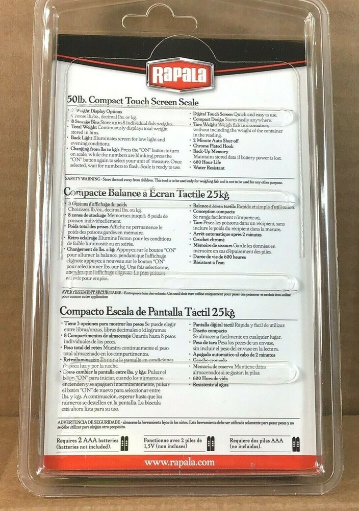 Rapala RCTDS50 Compact Touch Screen Scale 50 LB.
