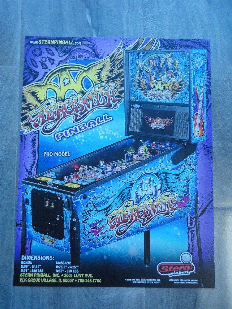 Aerosmith Stern Pinball Machine Flyer Pro Model Original