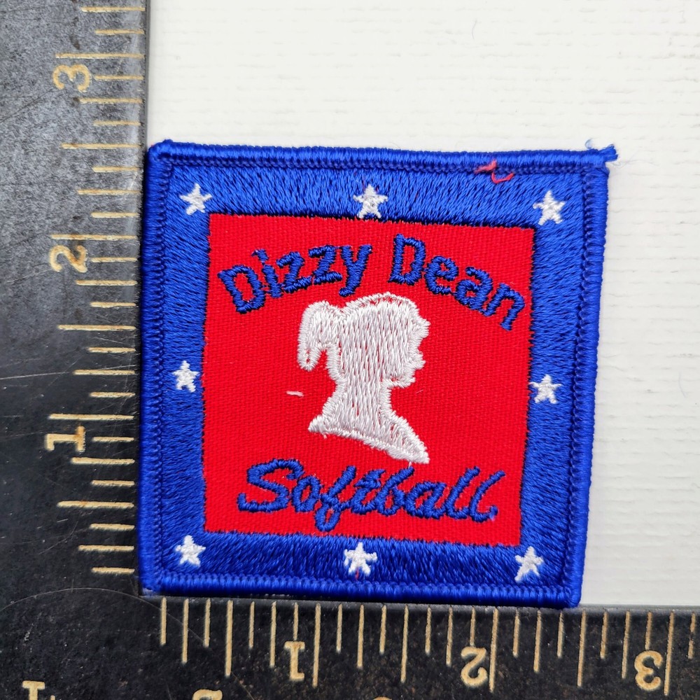 Vintage Dizzy Dean Softball Embroidered Patch - 2.5": Square