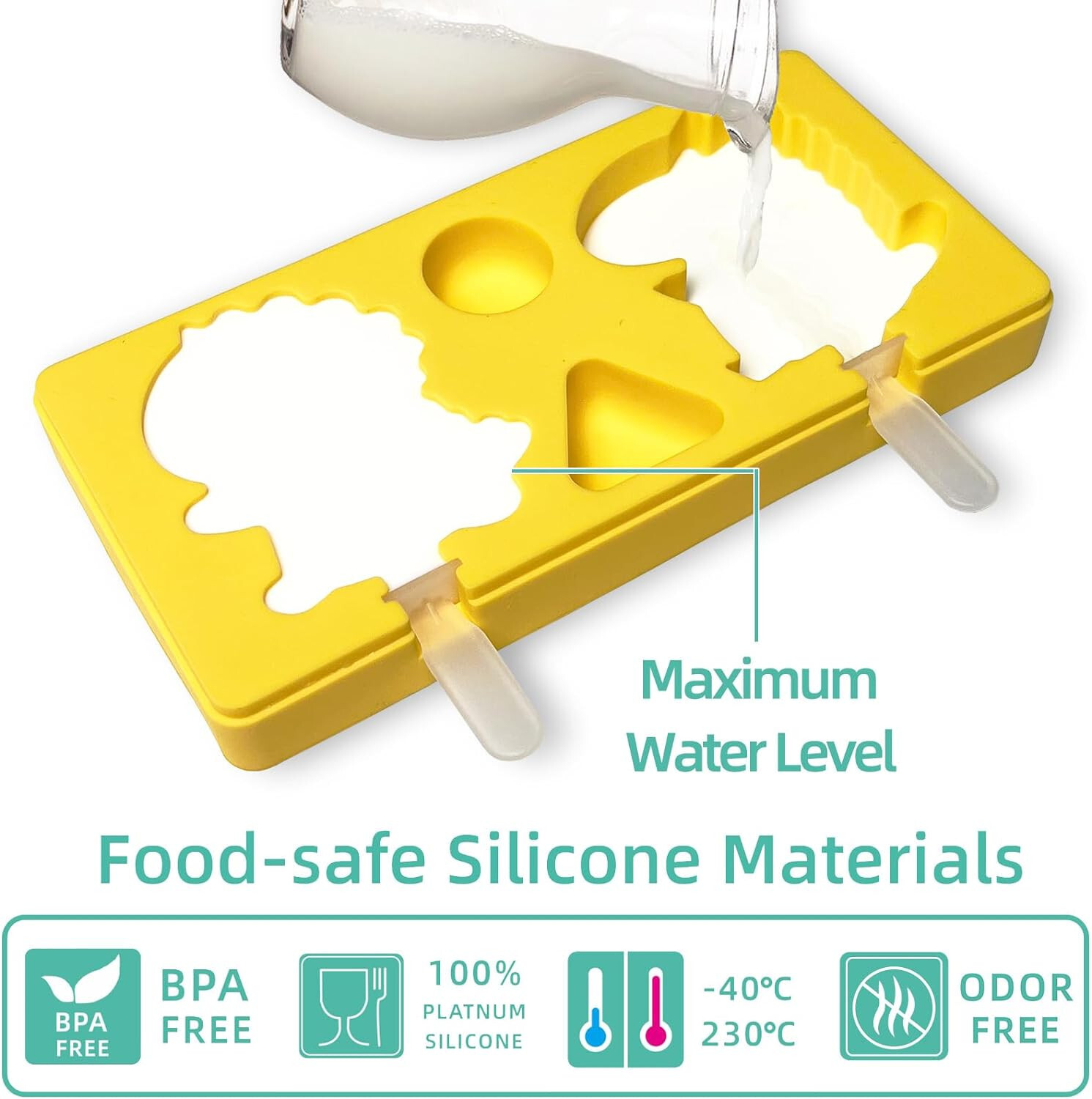 Kids & Toddlers Popsicle/Ice Cream Molds - BPA Free- 10 ct Dinosaur, Snowman