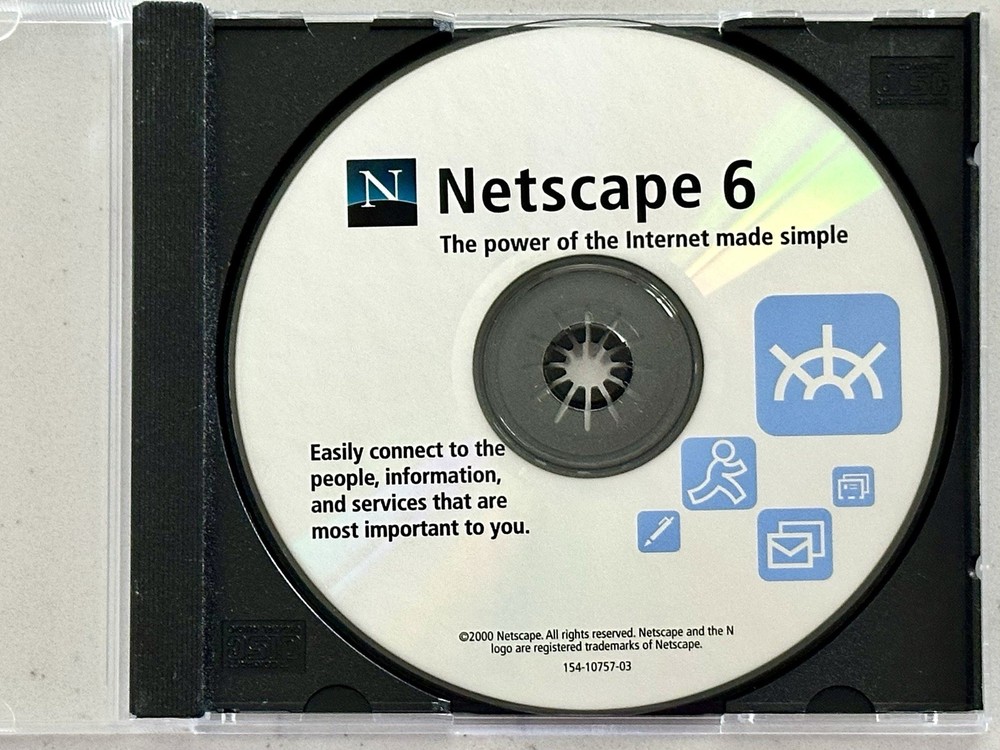 2000 Netscape Navigator 6.0 Internet Browser CD-ROM Software