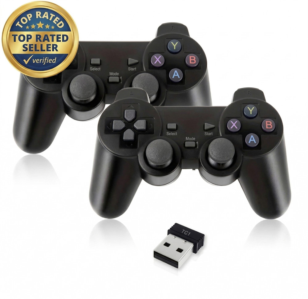 2 PCS 2.4Ghz Wireless Gamepad No Delay Game Controller USB Joystick For PC.