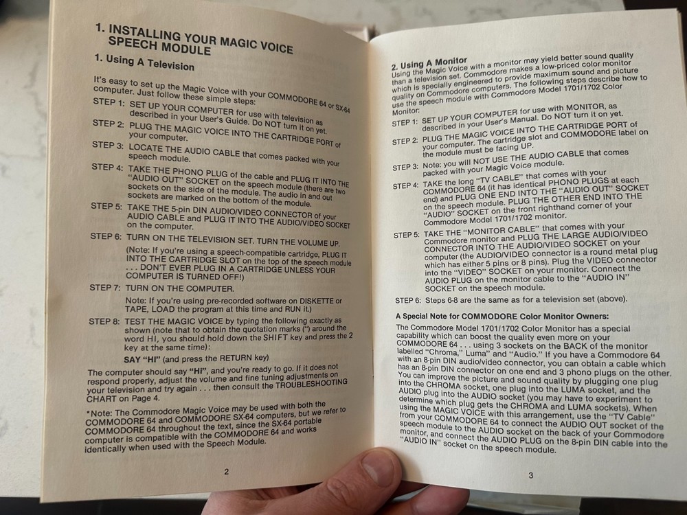 Magic Voice Speech Cartridge for Commodore 64 Vintage Computer RCA Cable TESTED!