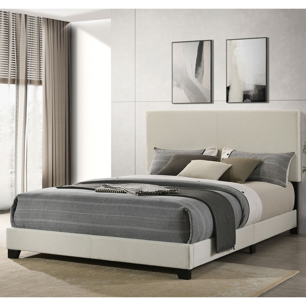 Efram Cream Upholstered Queen Bed
