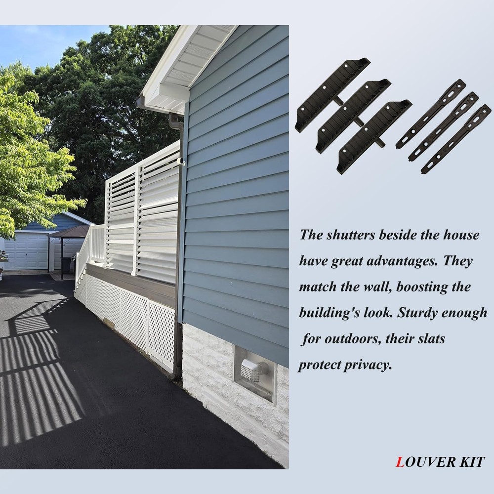 Deck Louver Bracket Kit Shutter Hardware System Up To 11 Boards 48 Inch Black